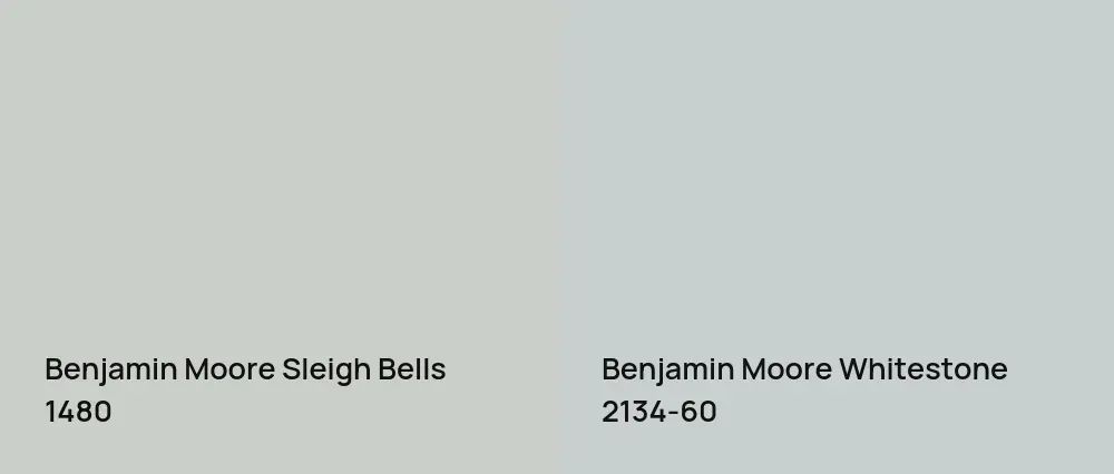 Benjamin Moore Sleigh Bells 1480 vs Benjamin Moore Whitestone 2134-60