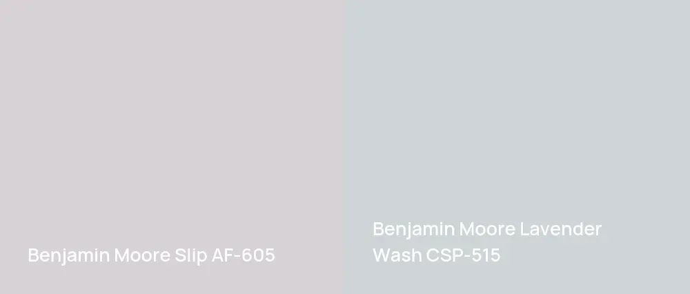 Benjamin Moore Slip AF-605 vs Benjamin Moore Lavender Wash CSP-515