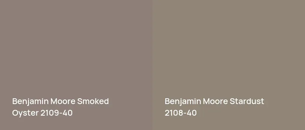 Benjamin Moore Smoked Oyster 2109-40 vs Benjamin Moore Stardust 2108-40