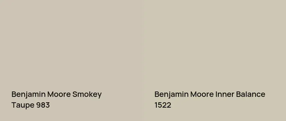 Benjamin Moore Smokey Taupe 983 vs Benjamin Moore Inner Balance 1522