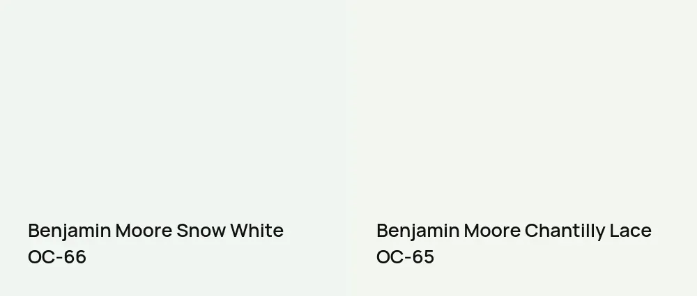 Benjamin Moore Snow White OC-66 vs Benjamin Moore Chantilly Lace OC-65