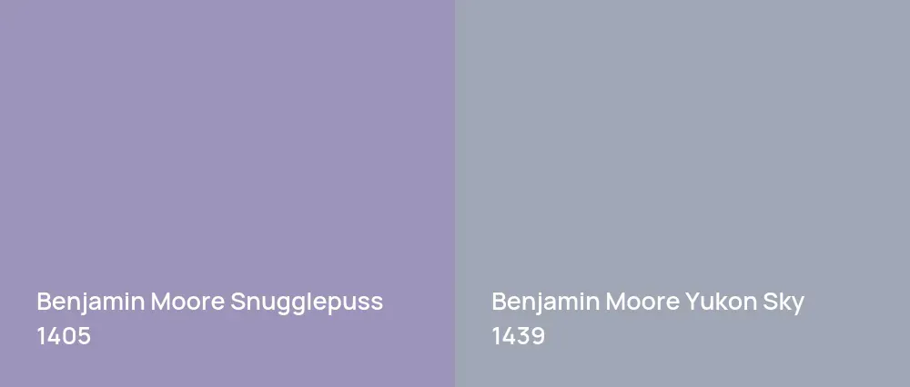 Benjamin Moore Snugglepuss 1405 vs Benjamin Moore Yukon Sky 1439