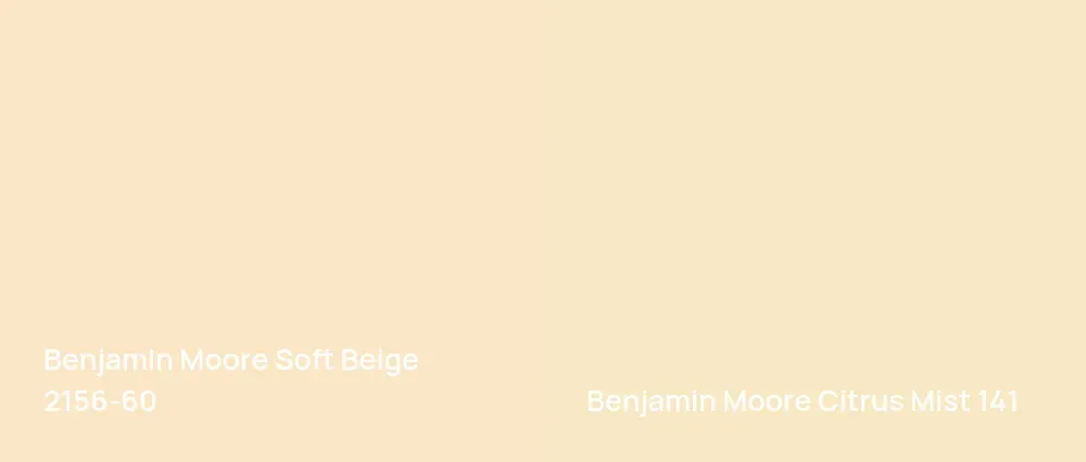 Benjamin Moore Soft Beige 2156-60 vs Benjamin Moore Citrus Mist 141