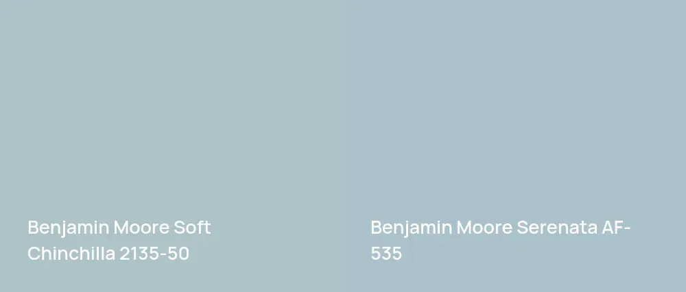 Benjamin Moore Soft Chinchilla 2135-50 vs Benjamin Moore Serenata AF-535