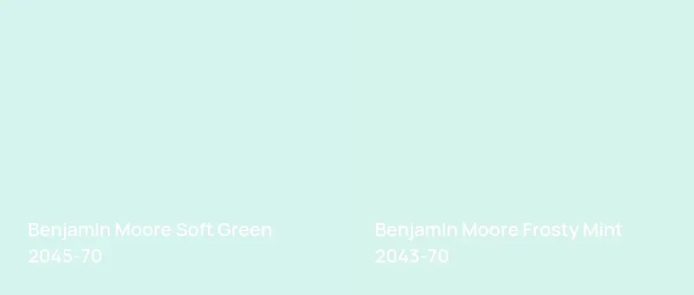 Benjamin Moore Soft Green 2045-70 vs Benjamin Moore Frosty Mint 2043-70