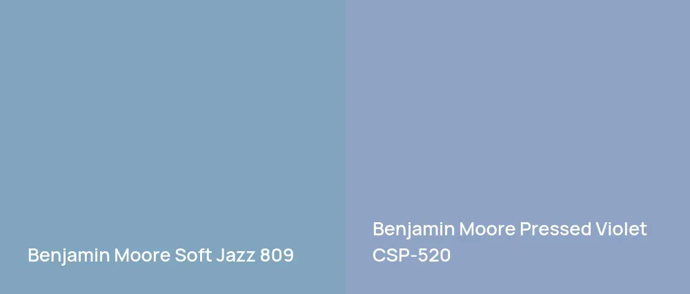 Benjamin Moore Soft Jazz 809 vs Benjamin Moore Pressed Violet CSP-520