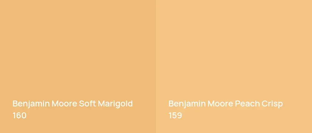 Benjamin Moore Soft Marigold 160 vs Benjamin Moore Peach Crisp 159
