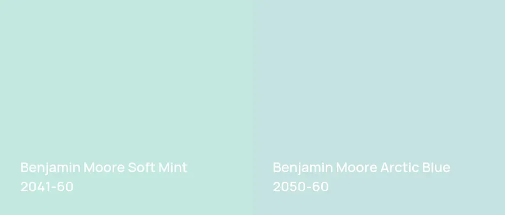 Benjamin Moore Soft Mint 2041-60 vs Benjamin Moore Arctic Blue 2050-60