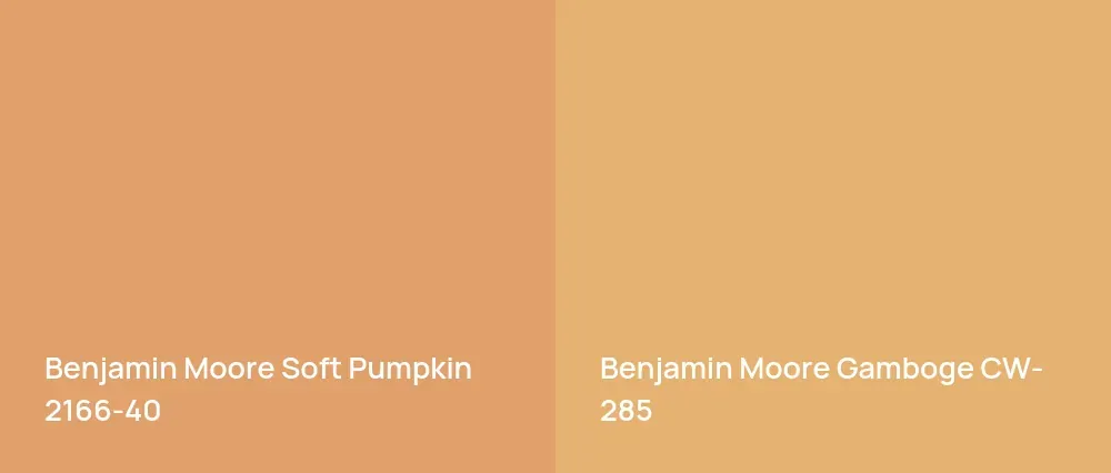 Benjamin Moore Soft Pumpkin 2166-40 vs Benjamin Moore Gamboge CW-285