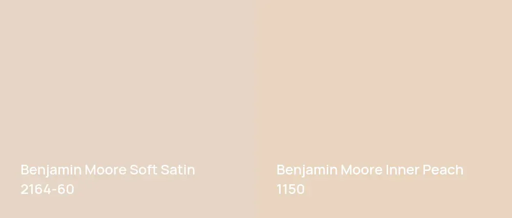 Benjamin Moore Soft Satin 2164-60 vs Benjamin Moore Inner Peach 1150