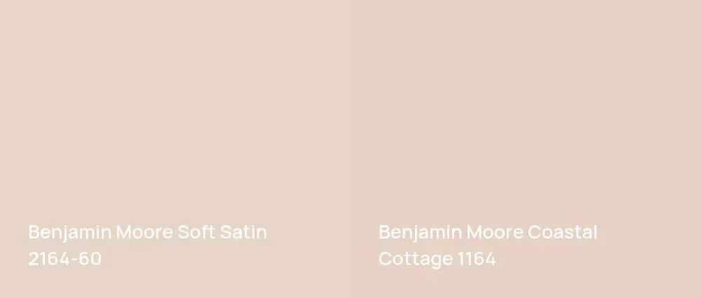 Benjamin Moore Soft Satin 2164-60 vs Benjamin Moore Coastal Cottage 1164