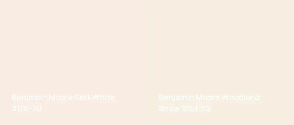 Benjamin Moore Soft White 2170-70 vs Benjamin Moore Woodland Snow 2161-70