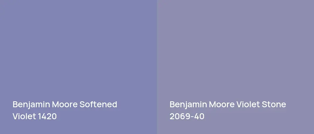 Benjamin Moore Softened Violet 1420 vs Benjamin Moore Violet Stone 2069-40