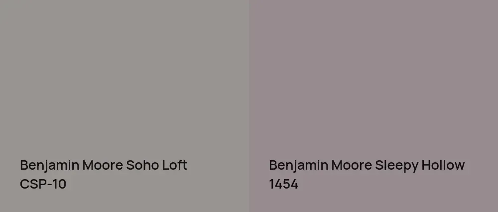 Benjamin Moore Soho Loft CSP-10 vs Benjamin Moore Sleepy Hollow 1454