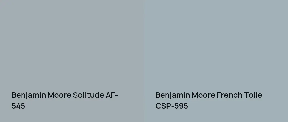 Benjamin Moore Solitude AF-545 vs Benjamin Moore French Toile CSP-595
