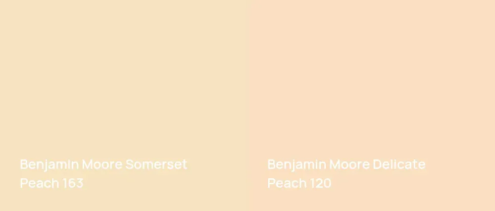 Benjamin Moore Somerset Peach 163 vs Benjamin Moore Delicate Peach 120