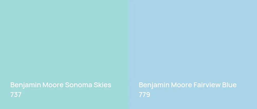 Benjamin Moore Sonoma Skies 737 vs Benjamin Moore Fairview Blue 779