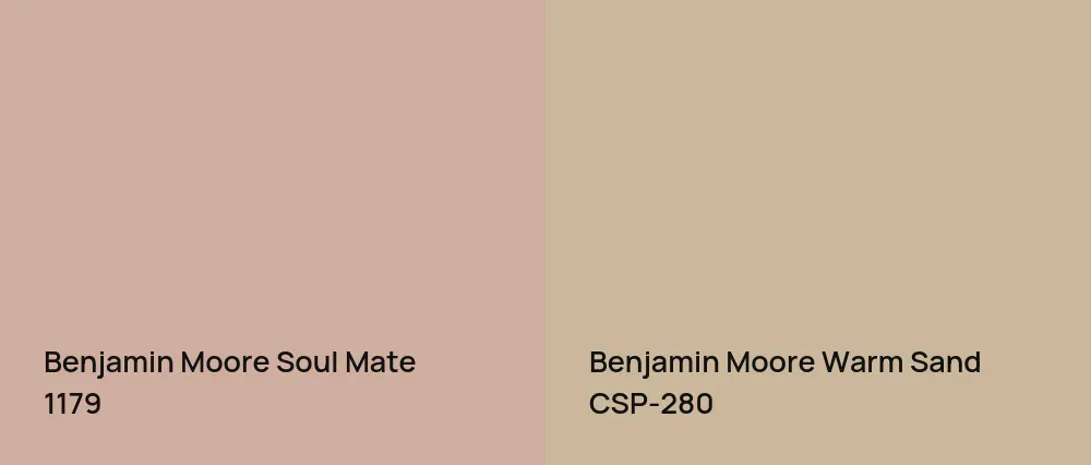Benjamin Moore Soul Mate 1179 vs Benjamin Moore Warm Sand CSP-280