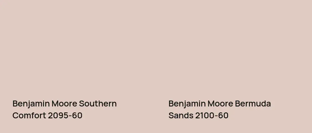 Benjamin Moore Southern Comfort 2095-60 vs Benjamin Moore Bermuda Sands 2100-60