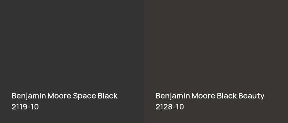 Benjamin Moore Space Black 2119-10 vs Benjamin Moore Black Beauty 2128-10