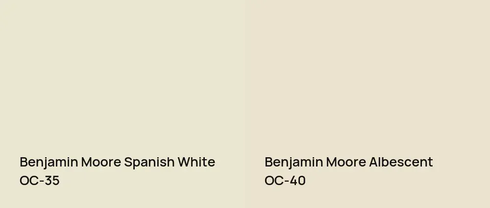 Benjamin Moore Spanish White OC-35 vs Benjamin Moore Albescent OC-40