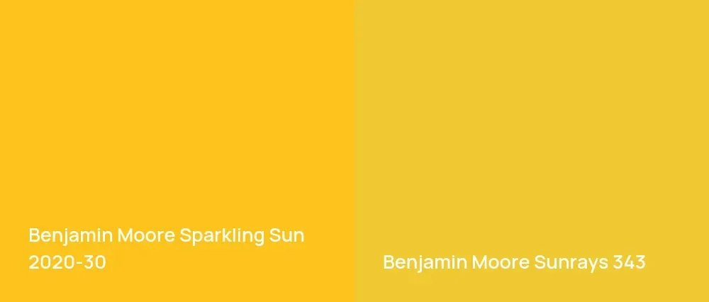 Benjamin Moore Sparkling Sun 2020-30 vs Benjamin Moore Sunrays 343
