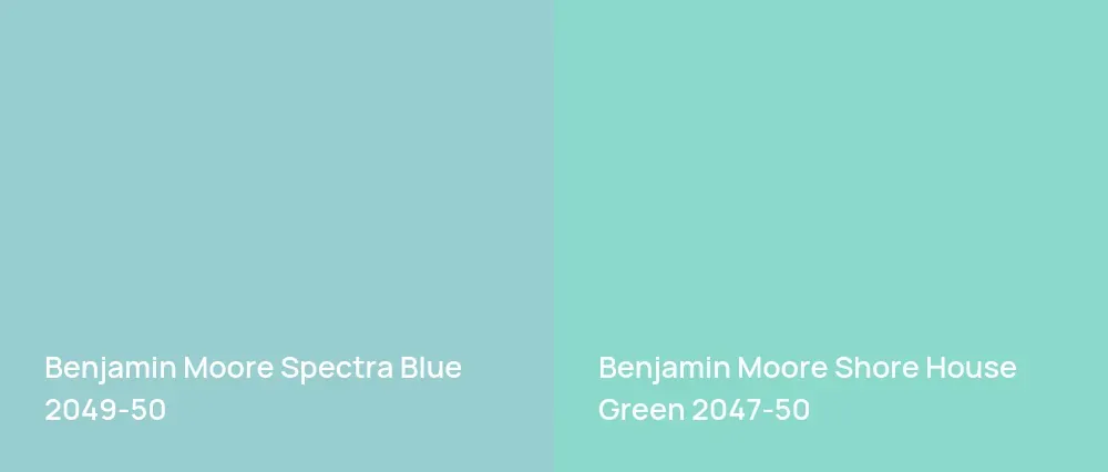 Benjamin Moore Spectra Blue 2049-50 vs Benjamin Moore Shore House Green 2047-50