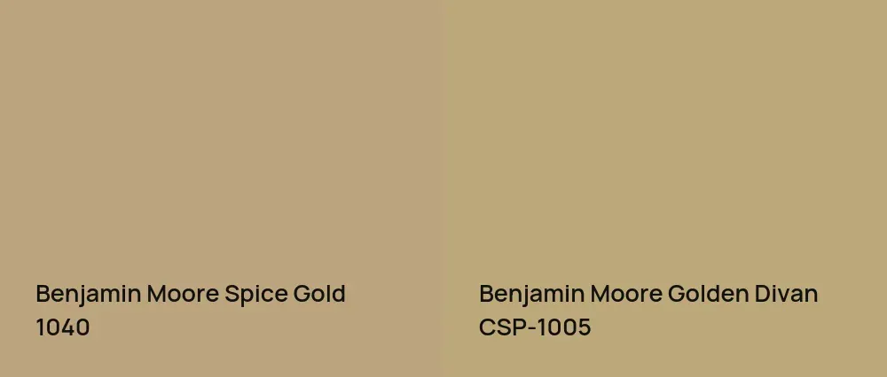 Benjamin Moore Spice Gold 1040 vs Benjamin Moore Golden Divan CSP-1005