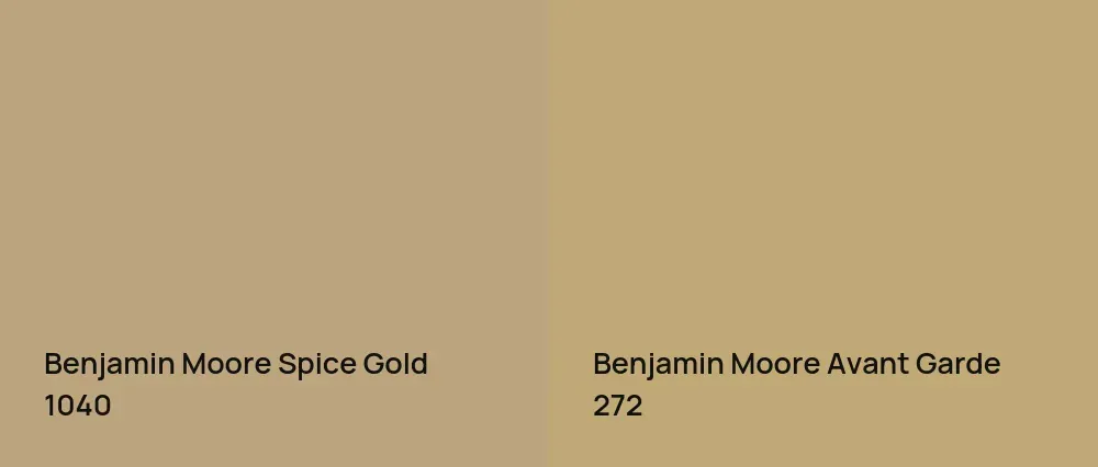 Benjamin Moore Spice Gold 1040 vs Benjamin Moore Avant Garde 272