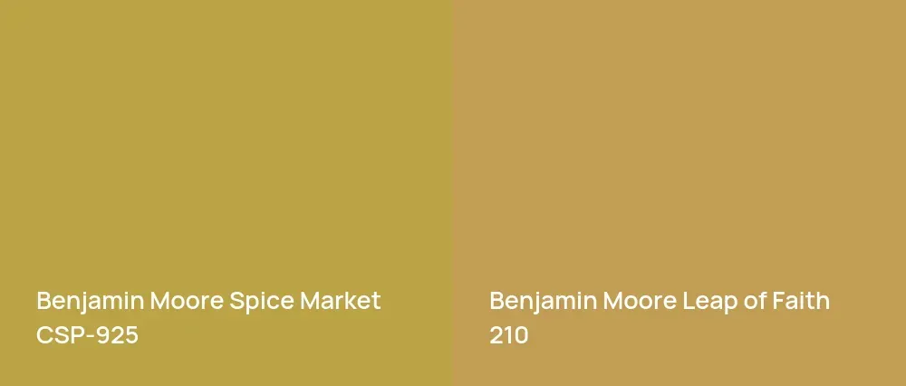 Benjamin Moore Spice Market CSP-925 vs Benjamin Moore Leap of Faith 210