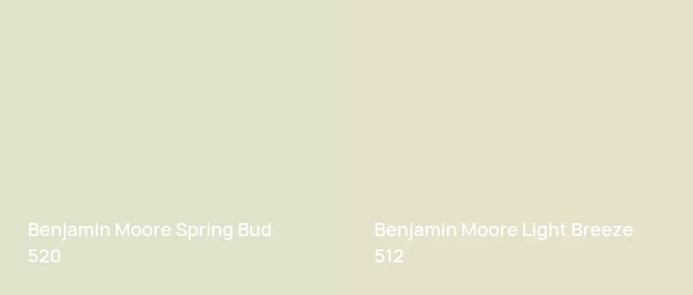 Benjamin Moore Spring Bud 520 vs Benjamin Moore Light Breeze 512