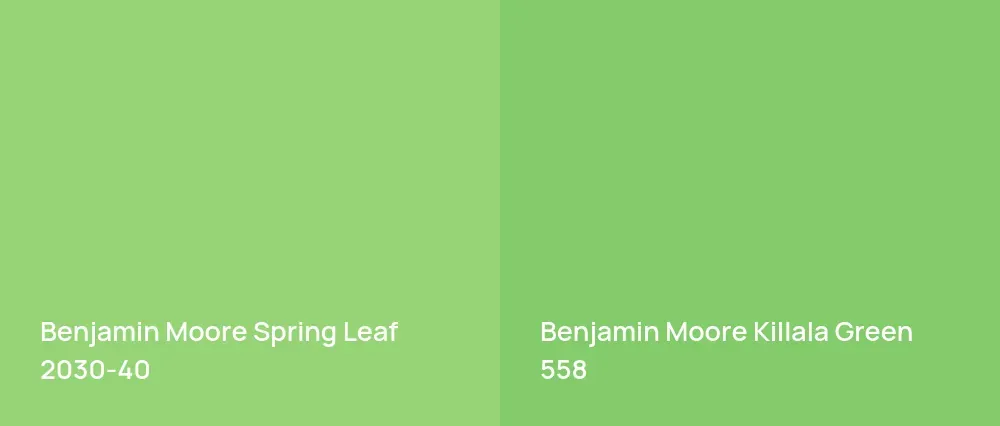 Benjamin Moore Spring Leaf 2030-40 vs Benjamin Moore Killala Green 558
