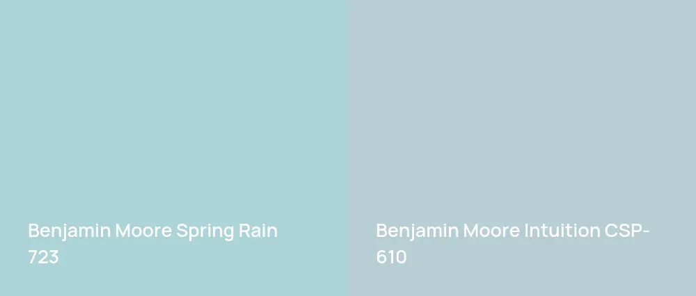 Benjamin Moore Spring Rain 723 vs Benjamin Moore Intuition CSP-610