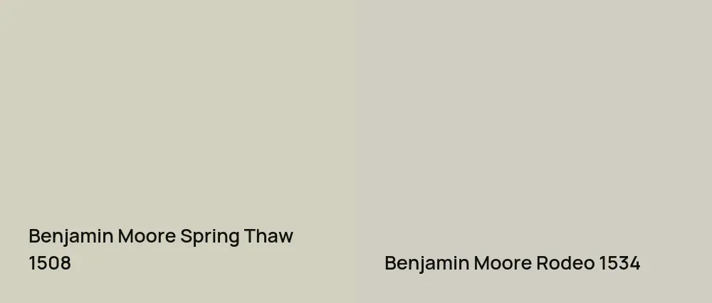 Benjamin Moore Spring Thaw 1508 vs Benjamin Moore Rodeo 1534