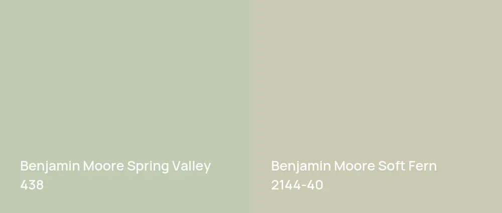 Benjamin Moore Spring Valley 438 vs Benjamin Moore Soft Fern 2144-40