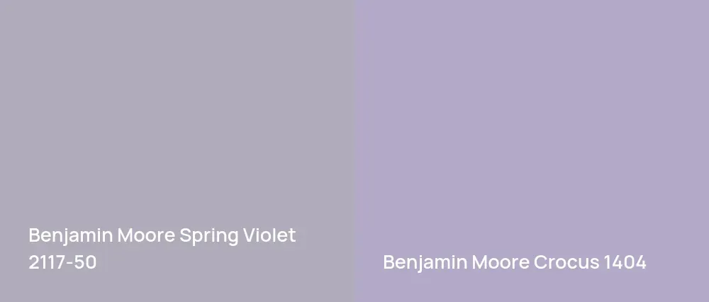 Benjamin Moore Spring Violet 2117-50 vs Benjamin Moore Crocus 1404