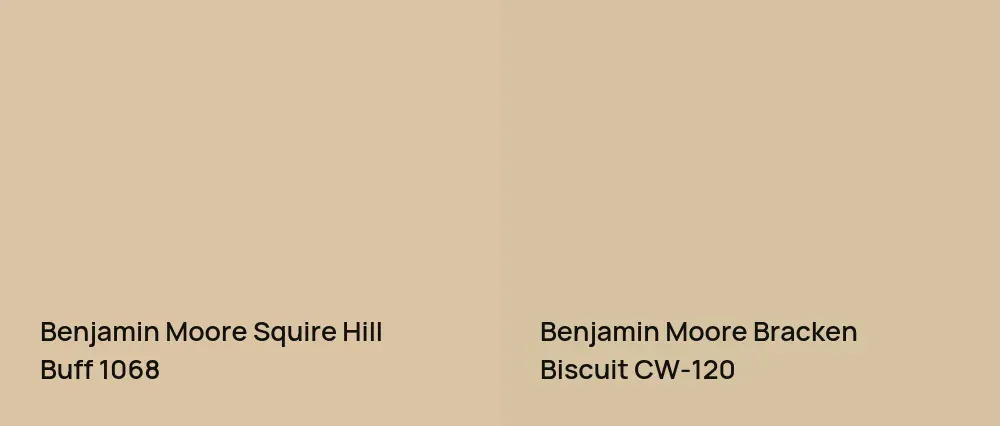 Benjamin Moore Squire Hill Buff 1068 vs Benjamin Moore Bracken Biscuit CW-120