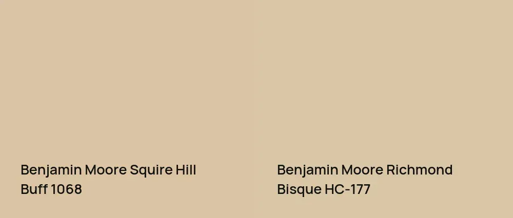 Benjamin Moore Squire Hill Buff 1068 vs Benjamin Moore Richmond Bisque HC-177