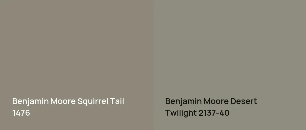 Benjamin Moore Squirrel Tail 1476 vs Benjamin Moore Desert Twilight 2137-40