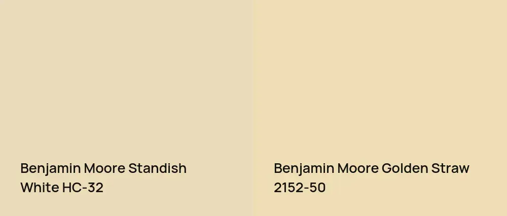 Benjamin Moore Standish White HC-32 vs Benjamin Moore Golden Straw 2152-50