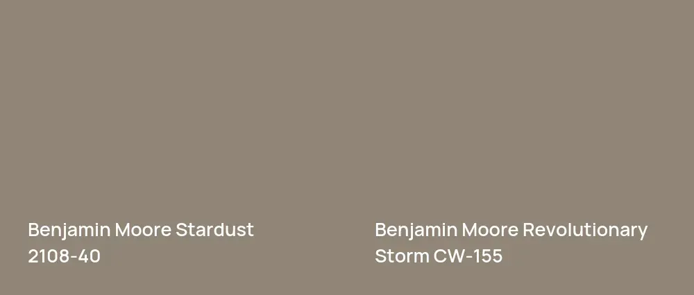 Benjamin Moore Stardust 2108-40 vs Benjamin Moore Revolutionary Storm CW-155