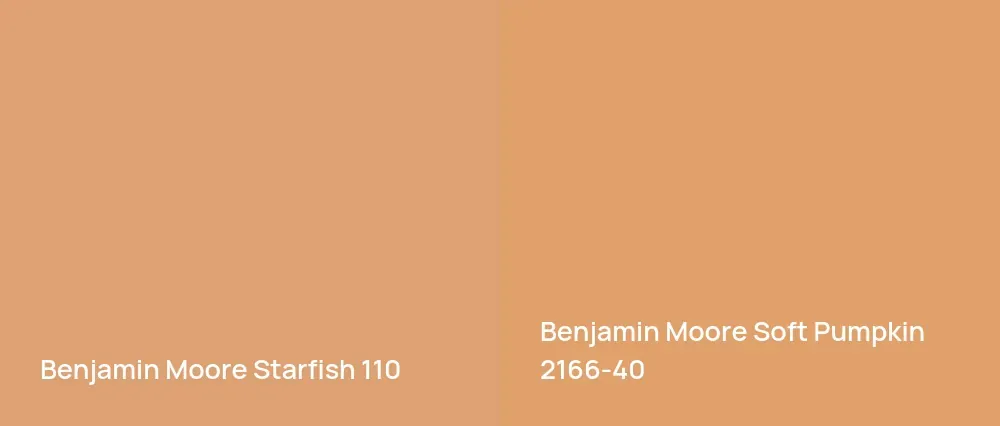 Benjamin Moore Starfish 110 vs Benjamin Moore Soft Pumpkin 2166-40