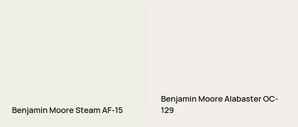Benjamin Moore Steam AF-15 vs Benjamin Moore Alabaster OC-129