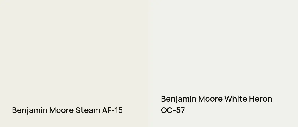 Benjamin Moore Steam AF-15 vs Benjamin Moore White Heron OC-57