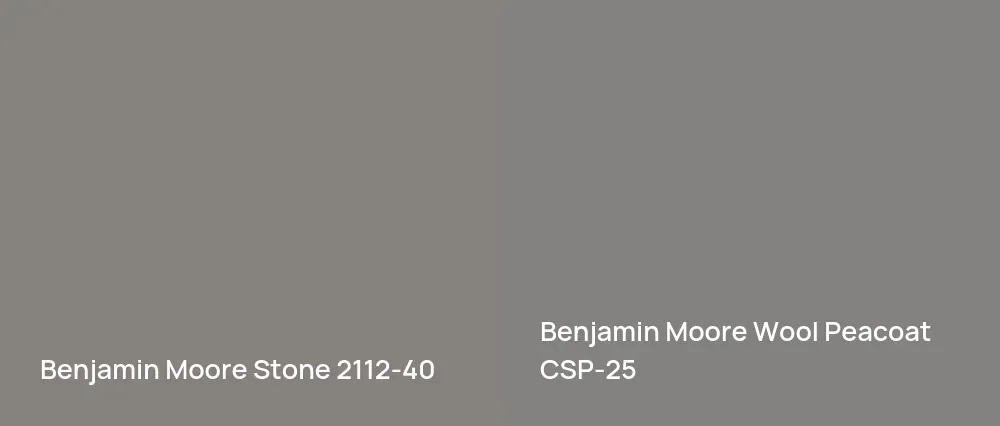 Benjamin Moore Stone 2112-40 vs Benjamin Moore Wool Peacoat CSP-25