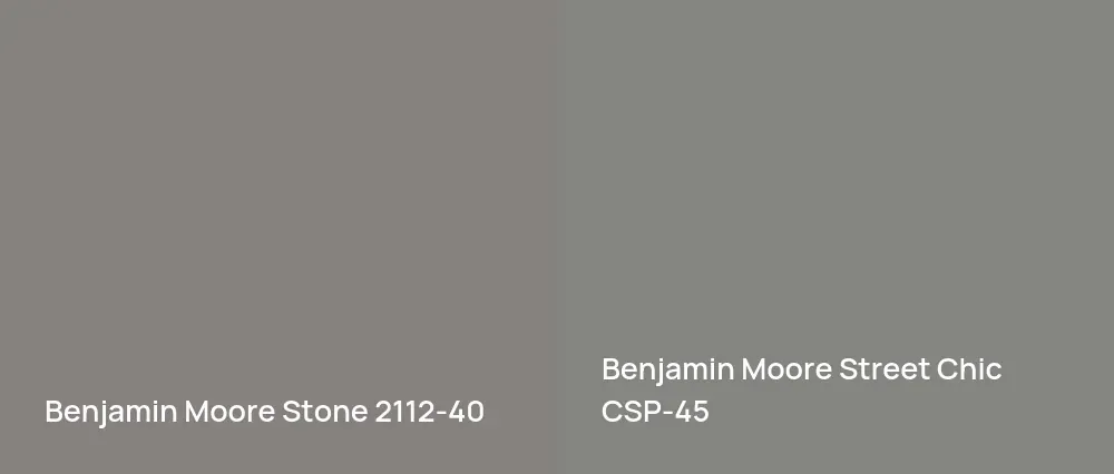 Benjamin Moore Stone 2112-40 vs Benjamin Moore Street Chic CSP-45