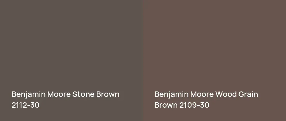 Benjamin Moore Stone Brown 2112-30 vs Benjamin Moore Wood Grain Brown 2109-30