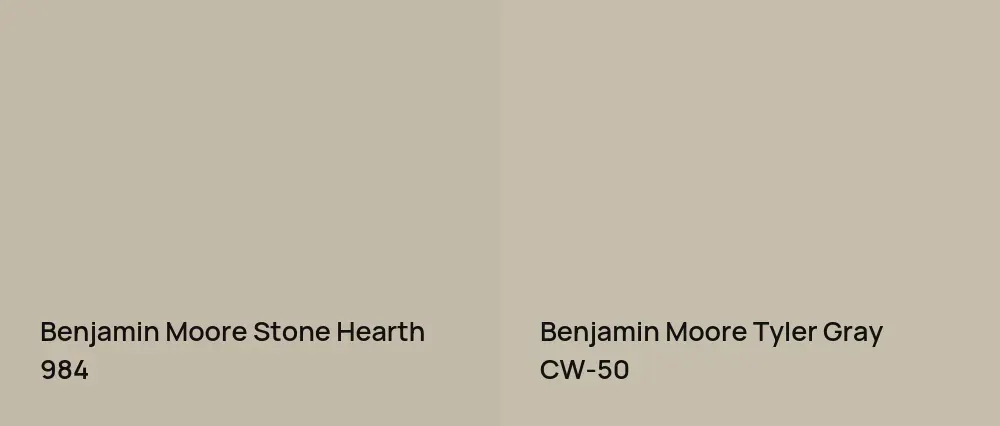 Benjamin Moore Stone Hearth 984 vs Benjamin Moore Tyler Gray CW-50