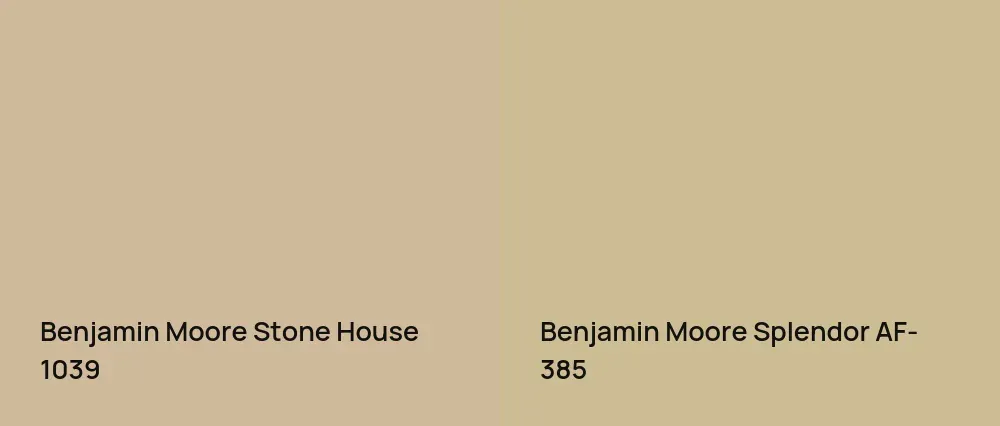 Benjamin Moore Stone House 1039 vs Benjamin Moore Splendor AF-385