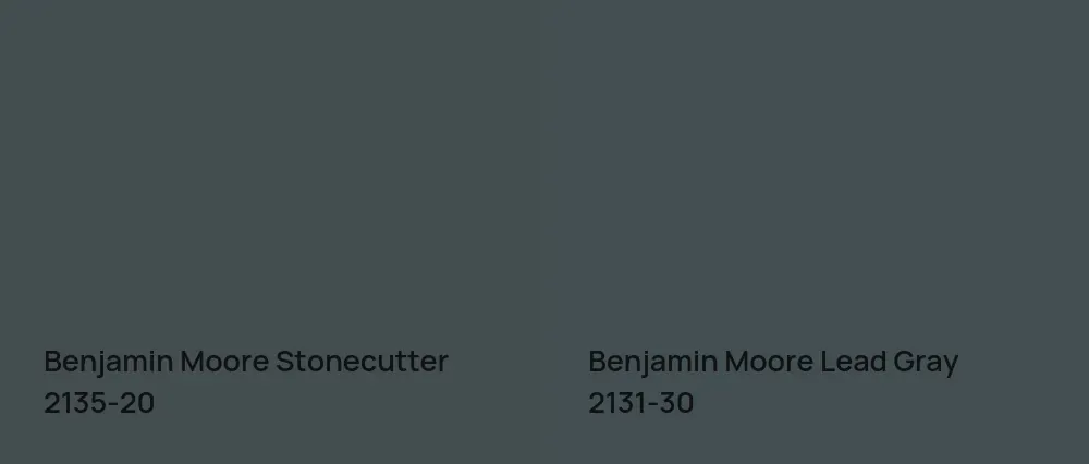 Benjamin Moore Stonecutter 2135-20 vs Benjamin Moore Lead Gray 2131-30
